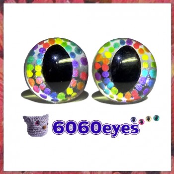 1 Pair Crystal Rainbow Hand Painted Safety Eyes Plastic eyes